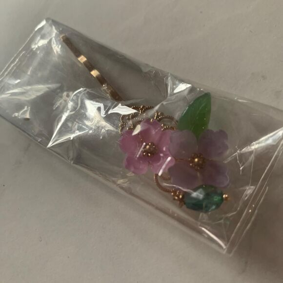 Hanfu Accessories - Floral Hanfu Hair Pin in Pink and Gold